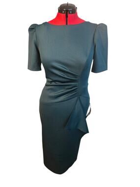xscape beaded illusion dress XSCAPE Beaded Illusion-Sleeve V-Neck Gown Navy Plus Size 16W $289